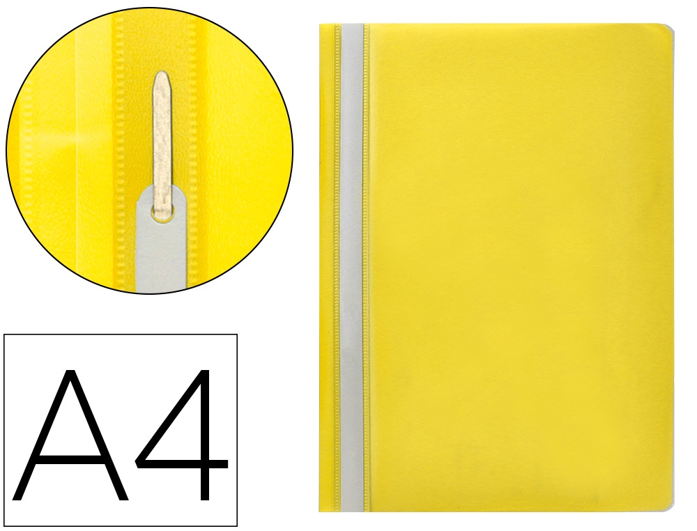 BOLSA DOSSIER Q-CONNECT FASTENER EM PLASTICO DIN A4 AMARELA