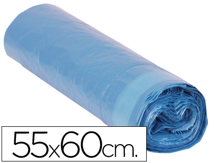 SACO DE LIXO DOMESTICO AZUL FECHO FACIL, ROLO 20 UNIDADES