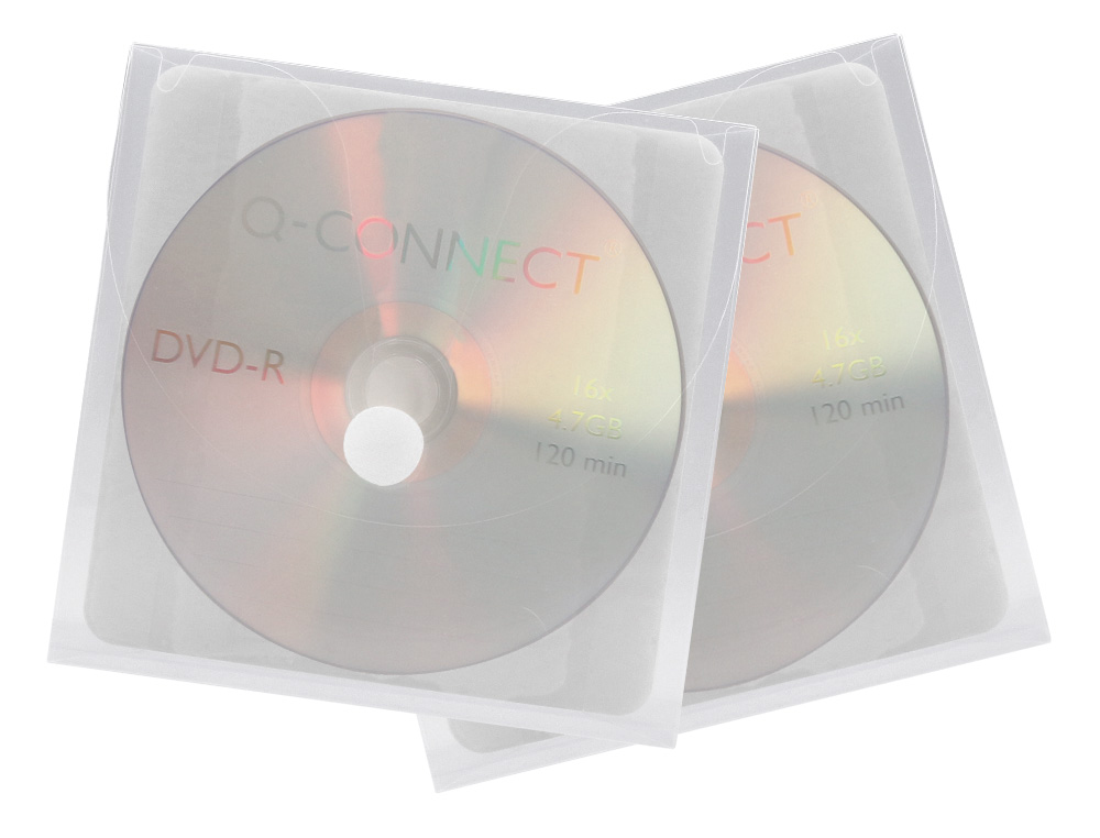 BOLSA PARA CD Q-CONNECT POLIPROPILENO AUTOADESIVA COM VELCRO BOLSA COM 5 UNIDADES