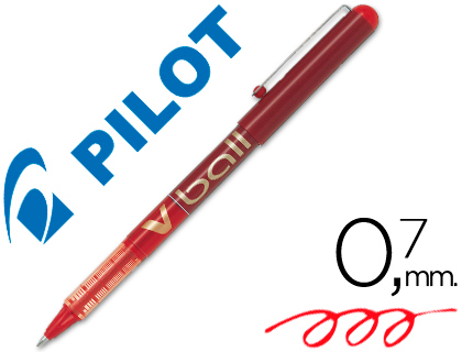 MARCADOR PILOT ROLLER V-BALL VERMELHO 0.7 MM