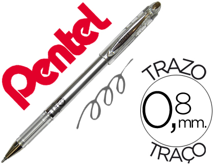 ESFEROGRAFICA ROLLER METALICA PENTEL BG 208 PRATEADA 0,4 MM IDEAL PARA PAPEL E MADEIRA SUAVE SECAGEM RAPIDA