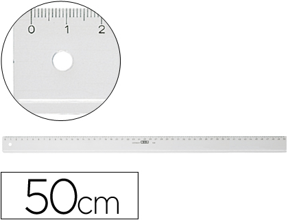 REGUA M+R 50 CM PLASTICO TRANSPARENTE