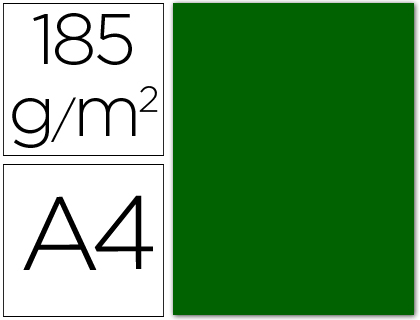CARTOLINA GUARRO DIN A4 VERDE BILHAR 185 GR PACK DE 50 FOLHAS