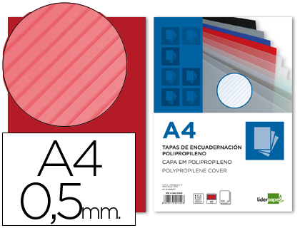 CAPA DE ENCADERNACAO LIDERPAPEL POLIPROPILENO RAIADO DIN A4 0.5 MM PACK DE 100 UNIDADES