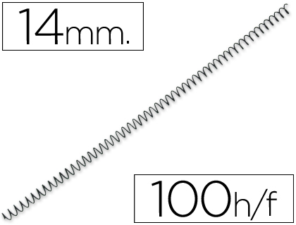 ESPIRAL Q-CONNECT METALICA 56 4:1 14MM 1 MM CAIXA DE 100 UNIDADES