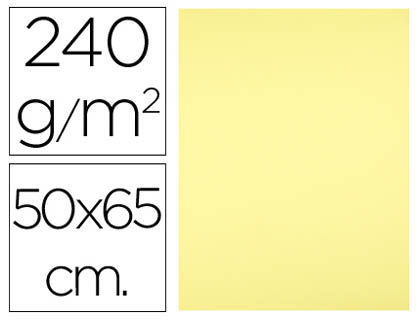 CARTOLINA LIDERPAPEL 50X65 CM 240 GR AMARELO MEDIO PACK DE 25 UNIDADES