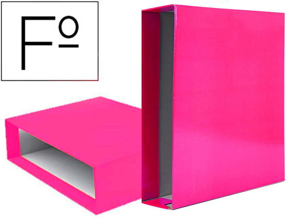 CAIXA PARA PASTA DE ARQUIVO DE ALAVANCA LIDERPAPEL DOCUMENTA CARTAO FOLIO LOMBADA 75 MM ROSA