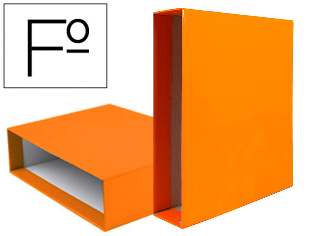 CAIXA PARA PASTA DE ARQUIVO LIDERPAPEL CARTAO FOLIO DOCUMENTA LOMBADA 82MM COR LARANJA