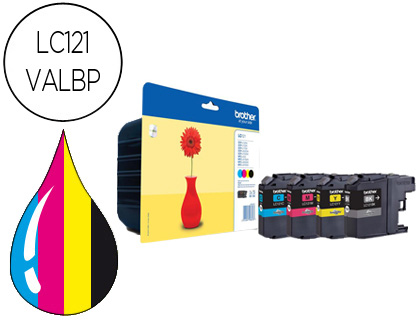 TINTEIRO BROTHER DCP-J132W/152W/552DW/752DW MFC-J470DW/650DW/870DW PACK 4 CORES -300 PAG