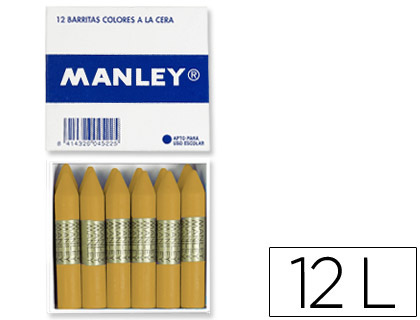 LAPIS DE CERA MANLEY UNICOLOR OCRE MADEIRA CAIXA DE 12 N.64