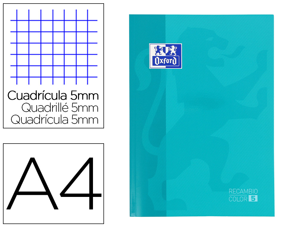 RECARGA COR OXFORD DIN A4 80 FOLHAS 90 GR OPTIK PAPER QUADRICULA 5MM 4 FUROS