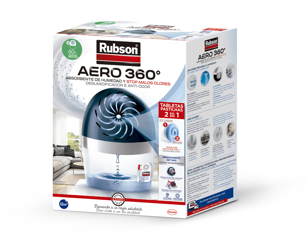 DESUMIDIFICADOR RUBSON AERO 360 + REFILL GRATIS 189X118X241 MM
