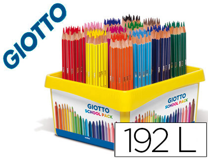 LAPIS DE COR GIOTTO STILNOVO SCHOOL PACK DE 192 UNIDADES 12 CORES X 16 UNIDADES