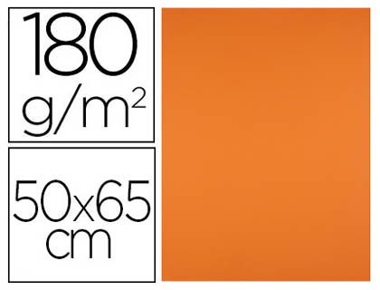 CARTOLINA LIDERPAPEL 50X65 CM 180 GR LARANJA PACK DE 25 UNIDADES