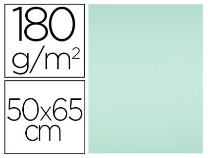 CARTOLINA LIDERPAPEL 50X65 CM 180 GR VERDE PACK DE 25 UNIDADES