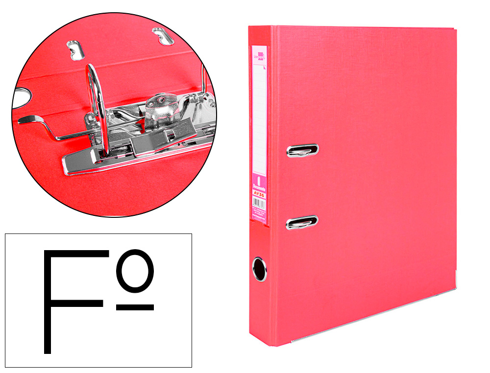 PASTA DE ARQUIVO DE ALAVANCA LIDERPAPEL DOCUMENTA PVC FOLIO LOMBADA 52 MM VERMELHO
