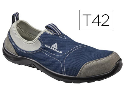 SAPATOS DE SEGURANCA DELTAPLUS DE POLIESTER E ALGODAO COM PALMILHA E PONTEIRA DE ACO COR AZUL MARINHO TAMANHO 42