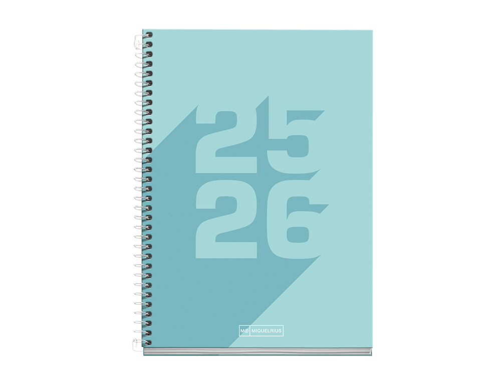 AGENDA ESPIRAL ESCOLAR MIQUELRIUS BASIC DIN A5 SEMANA VISTA 25-26 TAPA CARTON FORRADO AZUL