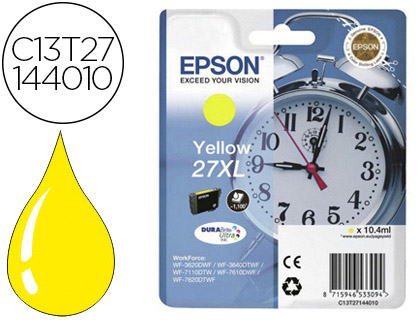 TINTEIRO EPSON 27XL WF 3620 / 7110 / 7610 / 7620 AMARELO 1.100 PAG