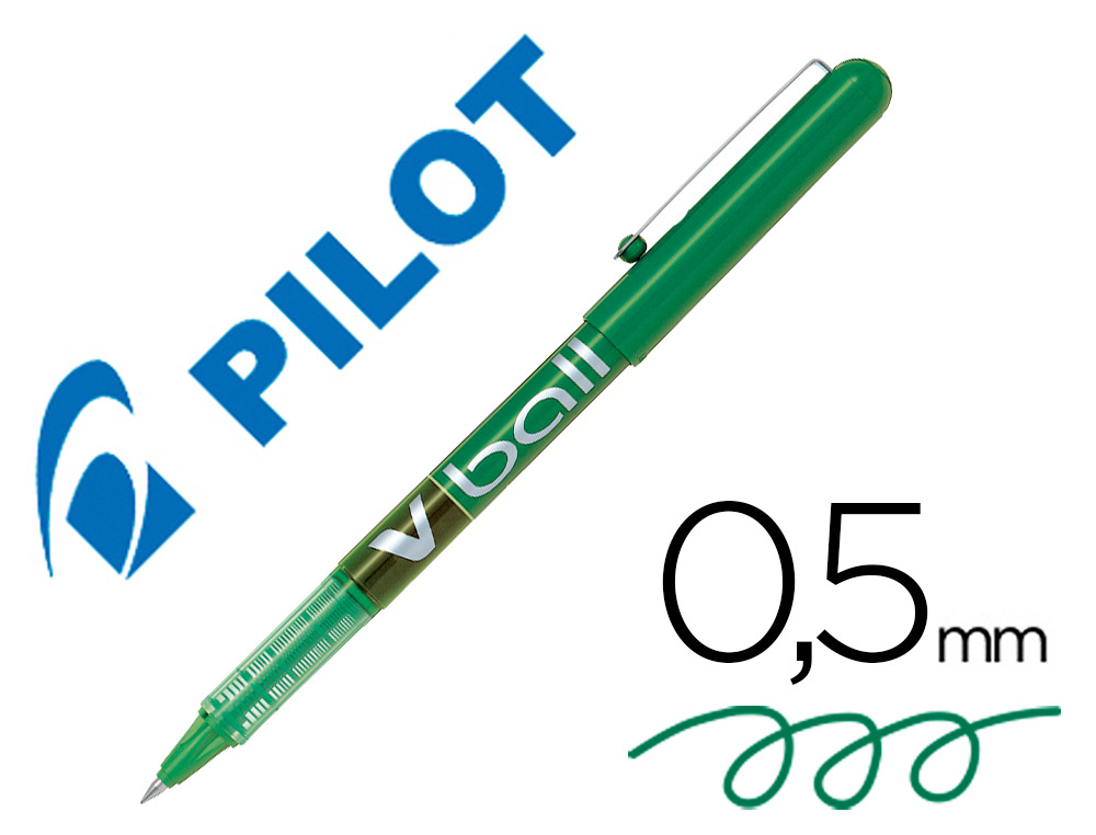 MARCADOR PILOT ROLLER V-BALL VERDE 0.5 MM