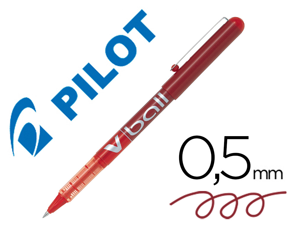 MARCADOR PILOT ROLLER V-BALL VERMELHO 0.5 MM