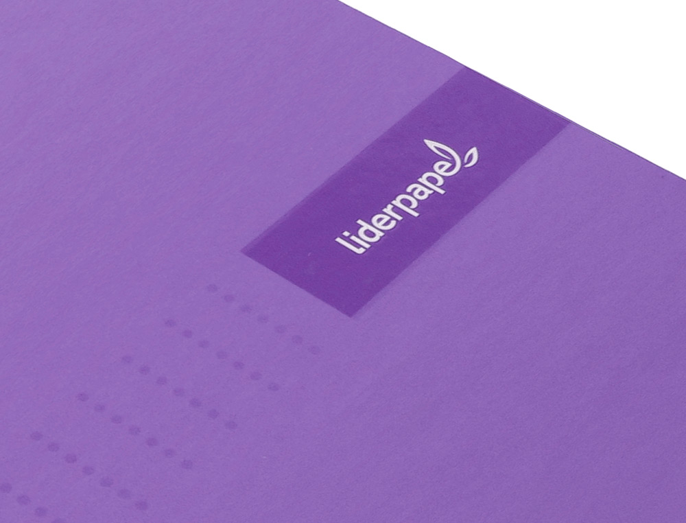 CADERNO ESPIRAL LIDERPAPEL CRAFTY MICRO DIN A5 CAPA FORRADA 120 F 90 GR QUADRICULA 5MM 5 BANDAS DE CORES 6 FUROS COR VIO