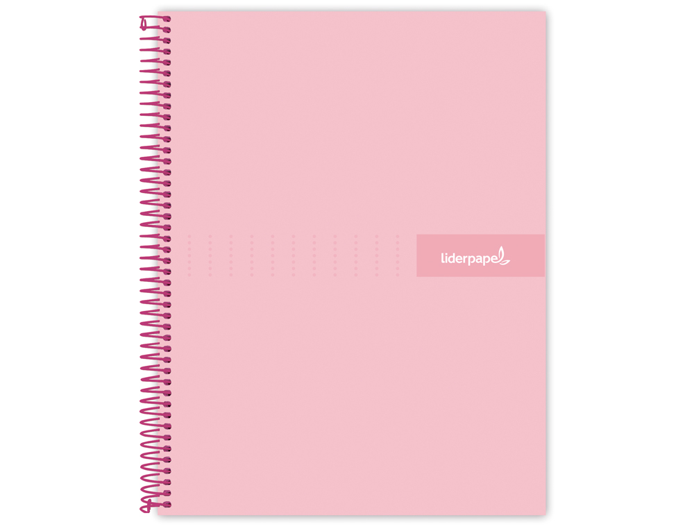 CADERNO ESPIRAL LIDERPAPEL CRAFTY MICRO DIN A5 CAPA FORRADA 120 F 90 GR QUADRICULA 5MM 5 BANDAS DE CORES 6 FUROS COR ROS