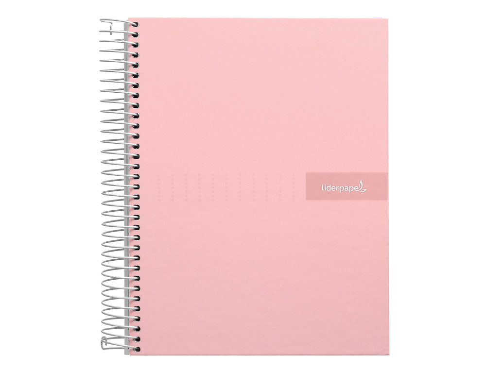 CADERNO ESPIRAL LIDERPAPEL CRAFTY MICRO DIN A5 CAPA FORRADA 120 F 90 GR QUADRICULA 5MM 5 BANDAS DE CORES 6 FUROS COR ROS