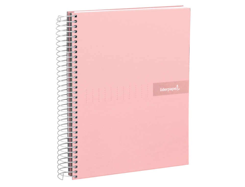 CADERNO ESPIRAL LIDERPAPEL CRAFTY MICRO DIN A5 CAPA FORRADA 120 F 90 GR QUADRICULA 5MM 5 BANDAS DE CORES 6 FUROS COR ROS