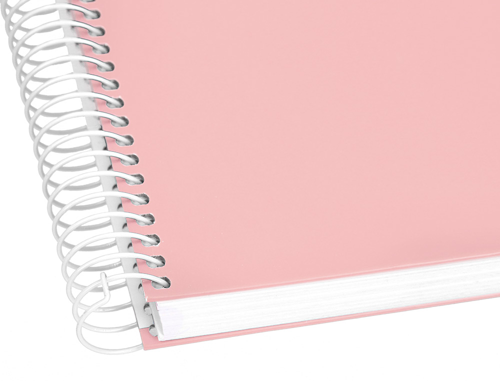 CADERNO ESPIRAL LIDERPAPEL CRAFTY MICRO DIN A5 CAPA FORRADA 120 F 90 GR QUADRICULA 5MM 5 BANDAS DE CORES 6 FUROS COR ROS