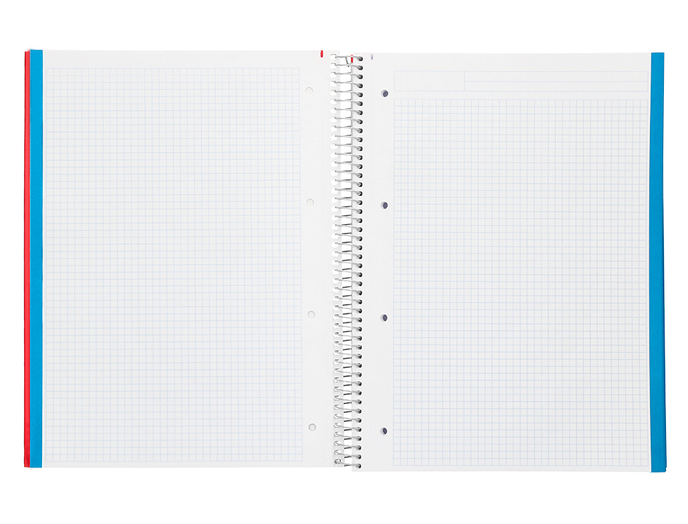 CADERNO ESPIRAL LIDERPAPEL JOLLY MICRO DIN A4 CAPA FORRADA 140 F 75 GR QUADRICULA 5MM 5 BANDAS DE CORES 4 FUROS CORES SO