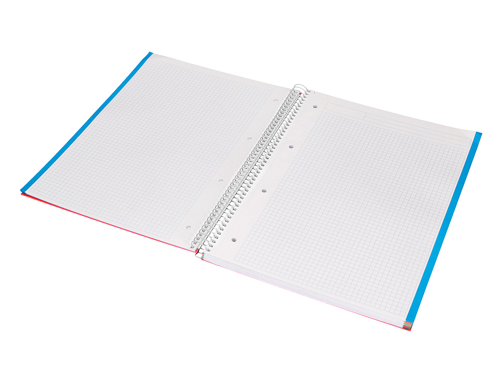 CADERNO ESPIRAL LIDERPAPEL JOLLY MICRO DIN A4 CAPA FORRADA 140 F 75 GR QUADRICULA 5MM 5 BANDAS DE CORES 4 FUROS CORES SO