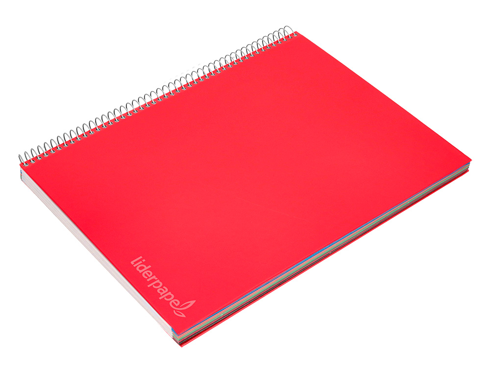 CADERNO ESPIRAL LIDERPAPEL JOLLY MICRO DIN A4 CAPA FORRADA 140 F 75 GR QUADRICULA 5MM 5 BANDAS DE CORES 4 FUROS CORES SO