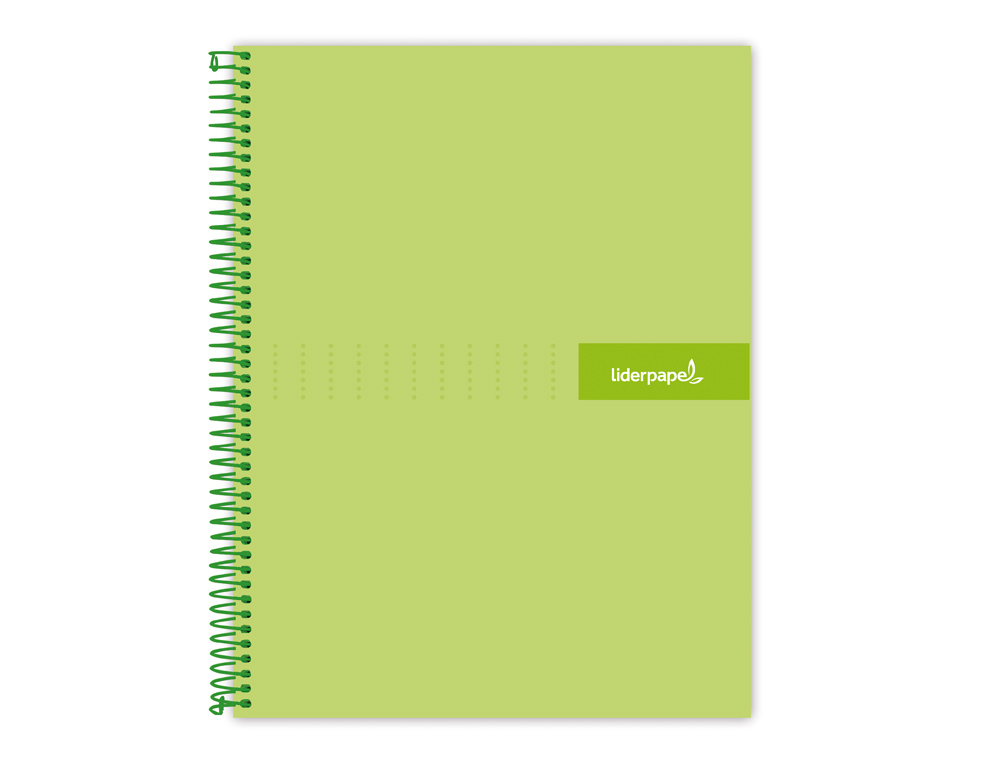 CADERNO ESPIRAL LIDERPAPEL CRAFTY MICRO DIN A4 CAPA FORRADA 120 F 90 GR QUADRICULA 5 MM 5 BANDAS DE CORES 4 CORES COR VE