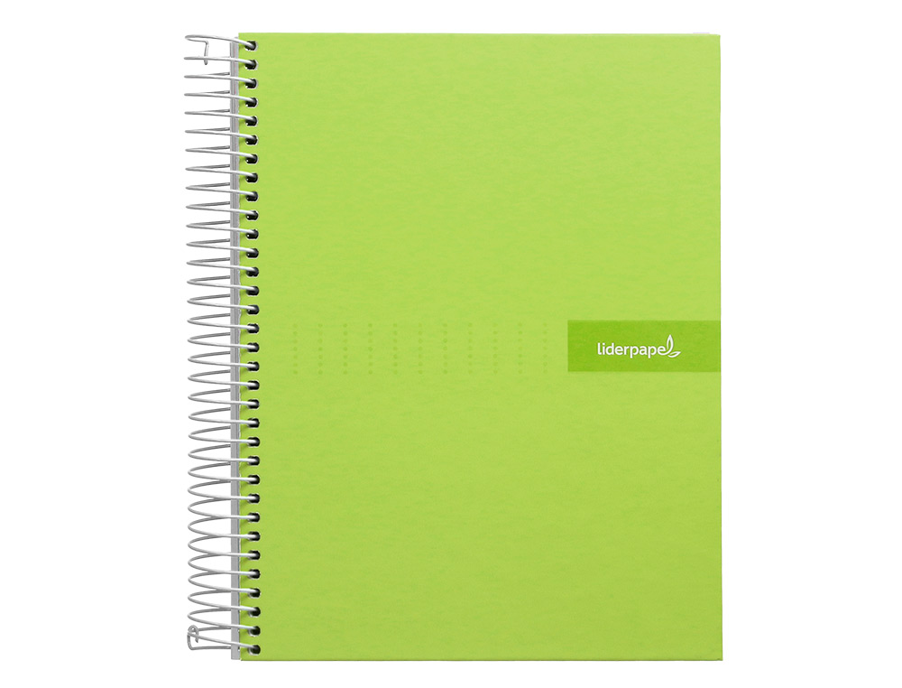 CADERNO ESPIRAL LIDERPAPEL CRAFTY MICRO DIN A4 CAPA FORRADA 120 F 90 GR QUADRICULA 5 MM 5 BANDAS DE CORES 4 CORES COR VE