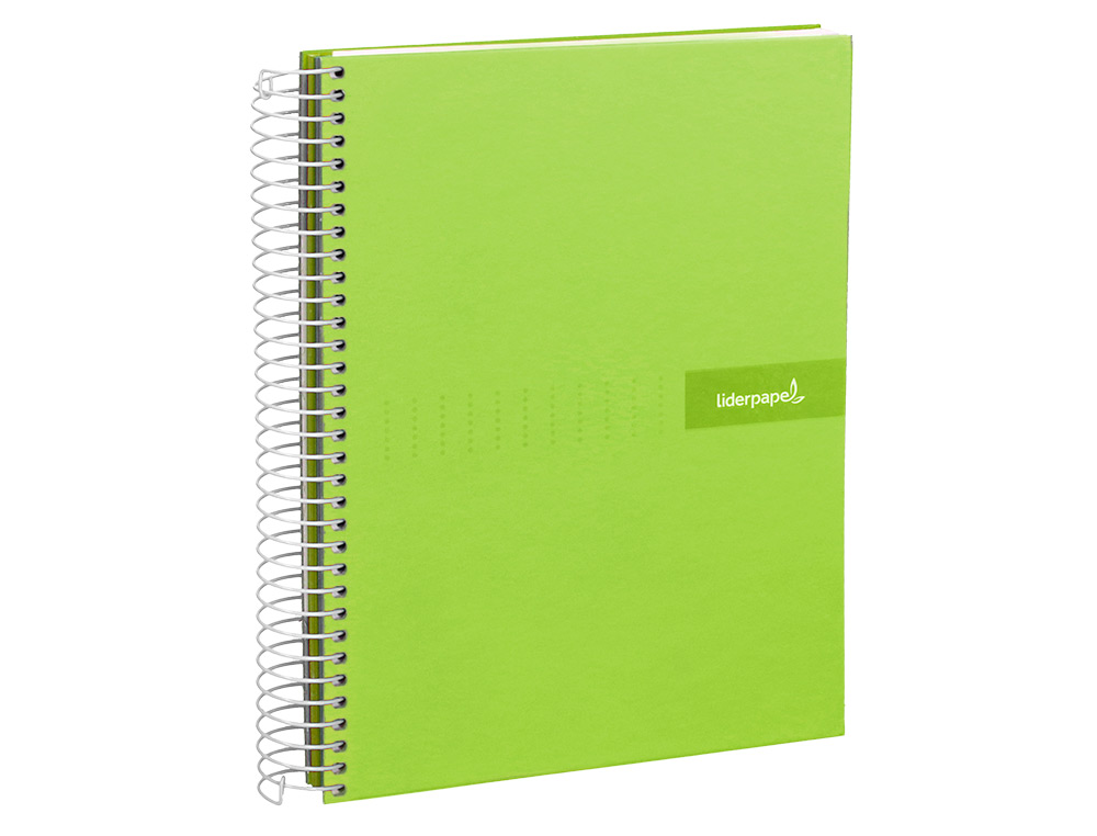 CADERNO ESPIRAL LIDERPAPEL CRAFTY MICRO DIN A4 CAPA FORRADA 120 F 90 GR QUADRICULA 5 MM 5 BANDAS DE CORES 4 CORES COR VE