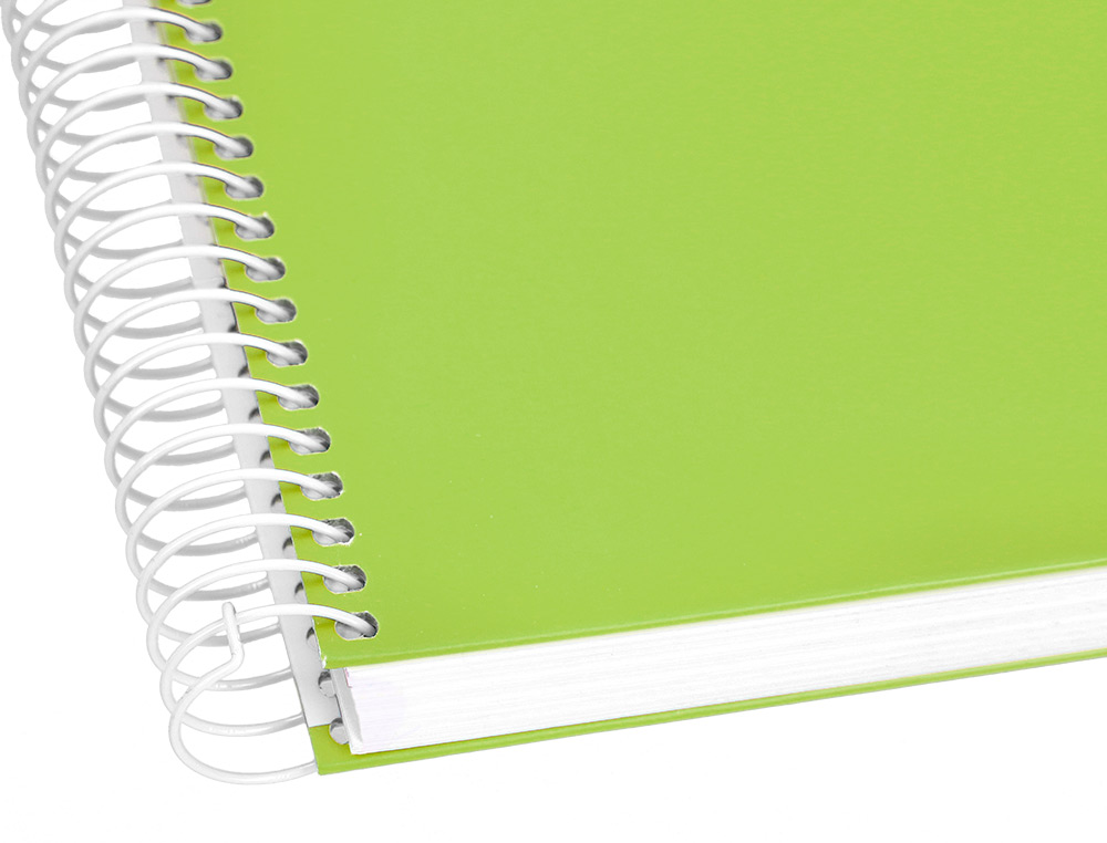 CADERNO ESPIRAL LIDERPAPEL CRAFTY MICRO DIN A4 CAPA FORRADA 120 F 90 GR QUADRICULA 5 MM 5 BANDAS DE CORES 4 CORES COR VE