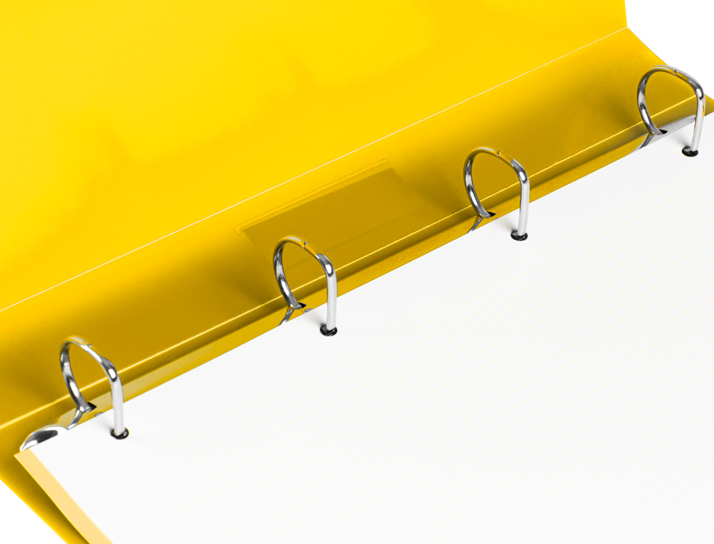 PASTA LIDERPAPEL POLIPROPILENO DIN A4 4 ANEIS 25 MM MISTOS AMARELO FLUOR OPACO
