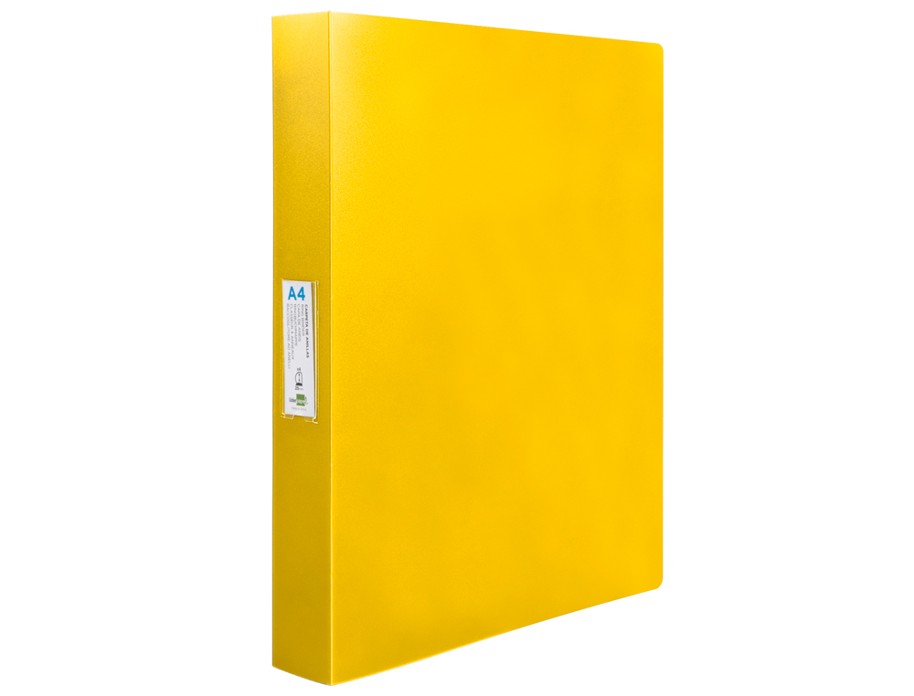 PASTA LIDERPAPEL POLIPROPILENO DIN A4 4 ANEIS 25 MM MISTOS AMARELO FLUOR OPACO