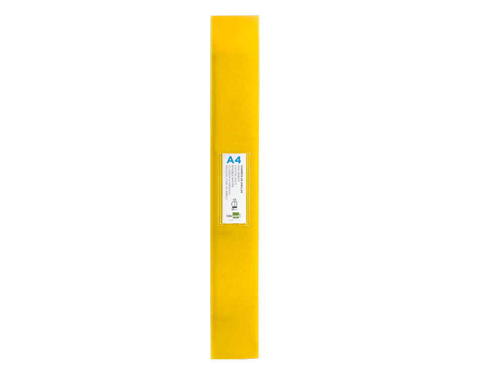 PASTA LIDERPAPEL POLIPROPILENO DIN A4 4 ANEIS 25 MM MISTOS AMARELO FLUOR OPACO