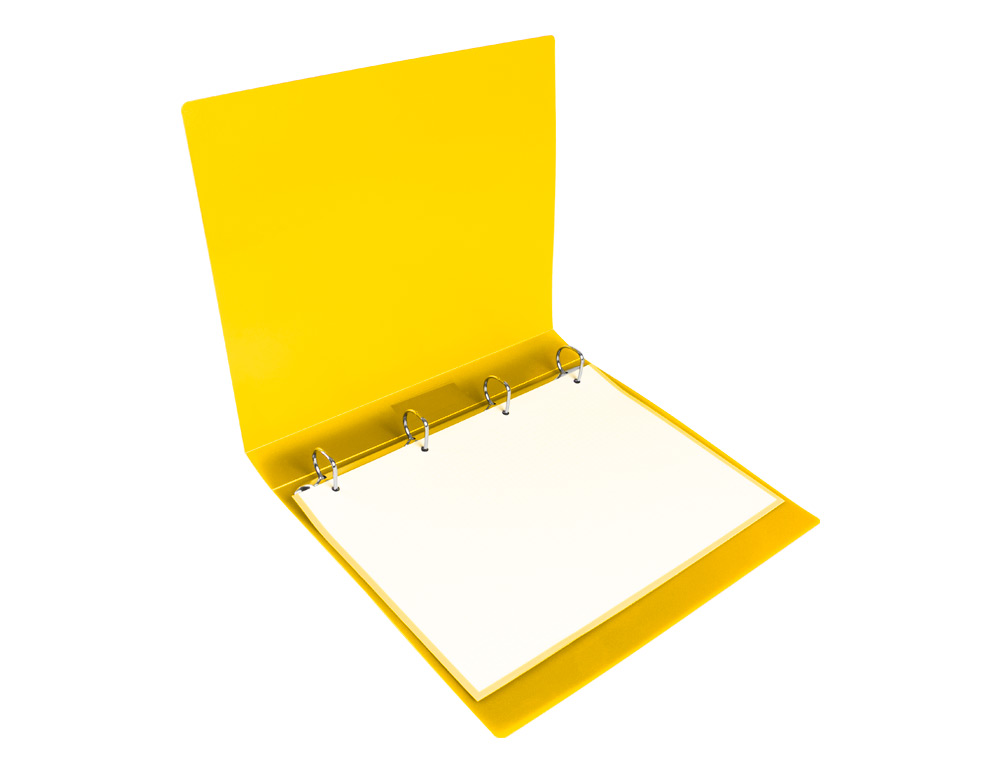 PASTA LIDERPAPEL POLIPROPILENO DIN A4 4 ANEIS 25 MM MISTOS AMARELO FLUOR OPACO
