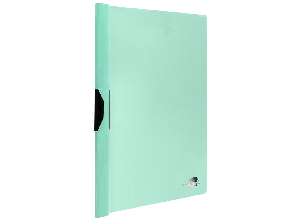 BOLSA DOSSIER LIDERPAPEL COM CLIP LATERAL DIN A4 VERDE MAA OPACO 30 FOLHAS