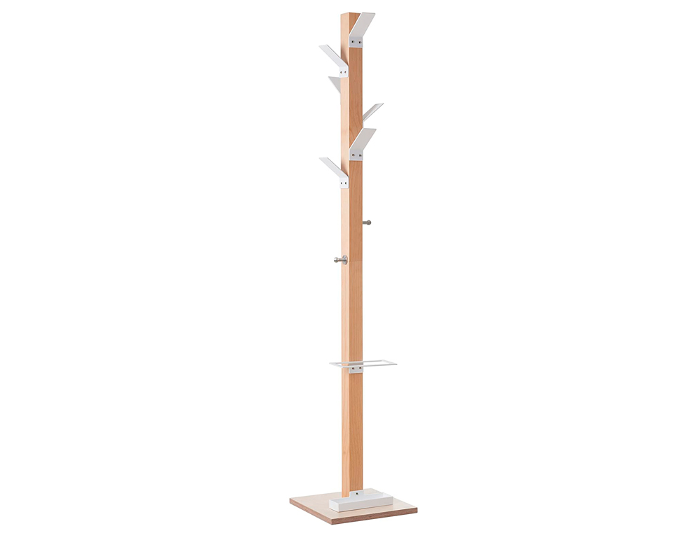 CABIDE DE MADEIRA PAPERFLOW FAIA 8 SUPORTES BRANCO ALTURA 180 CM