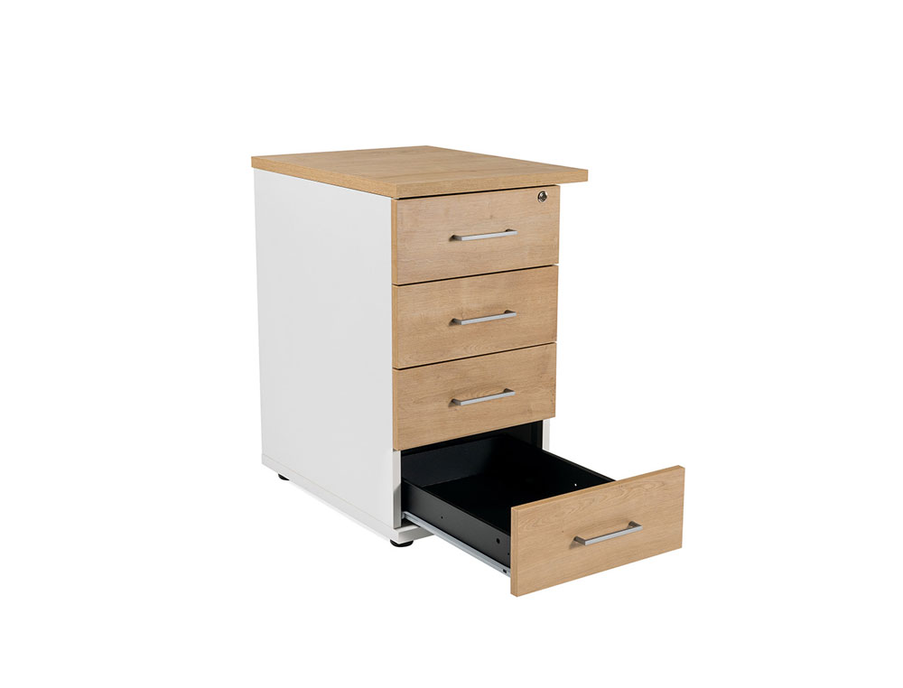 ARMARIO ROCADA COM QUATRO GAVETAS SERIE STORE 60X50X72 CM ACABAMENTO AW04 BRANCO/BRANCO