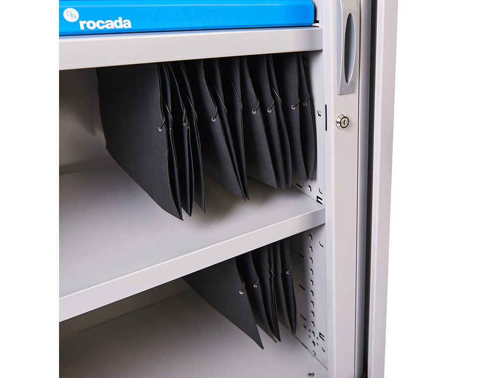 ARMARIO METALICO ROCADA DOIS PORTAS TIPO PERSIANA INCLUI DOIS PRATELEIRA SERIE STORE 120X105X45 CM ACABAMENTO AC00 CINZA