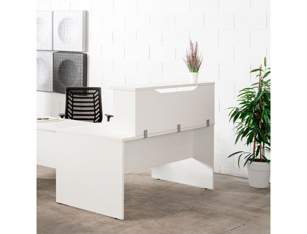 APOIO DE SECRETARIA ROCADA VALIDO PARA MESAS WORK METAL EXECUTIVE 160X30X40 CM ACABAMENTO AW04 BRANCO/BRANCO