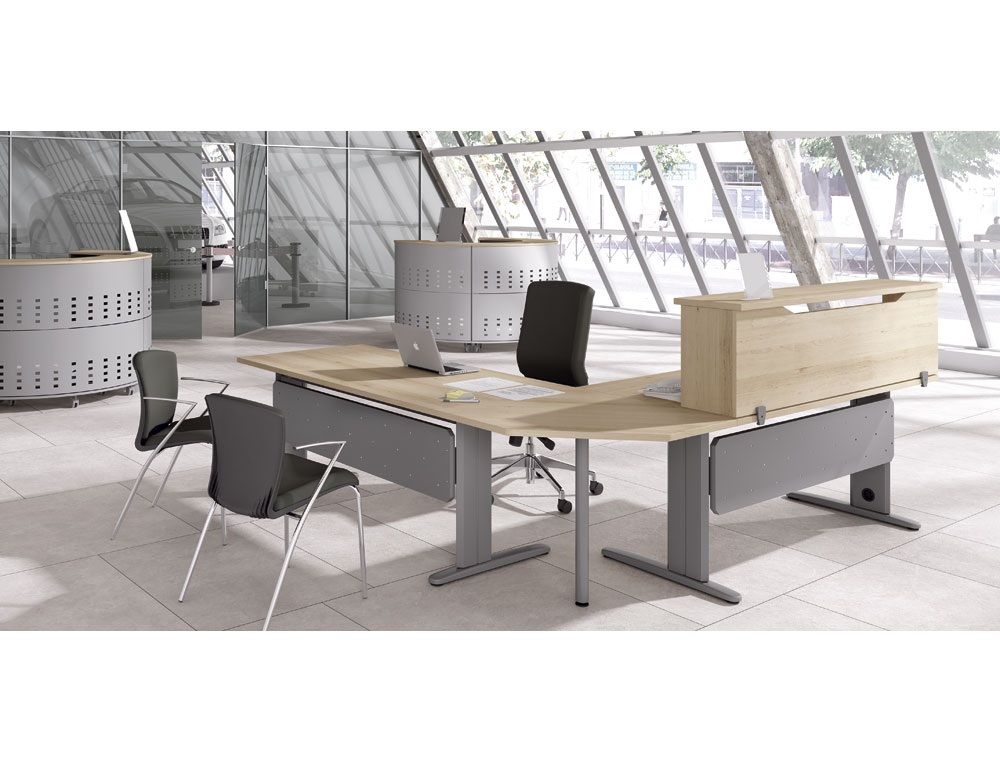 APOIO DE SECRETARIA ROCADA VALIDO PARA MESAS WORK METAL EXECUTIVE 180X30X40 CM ACABAMENTO AN02 CINZA/CINZA