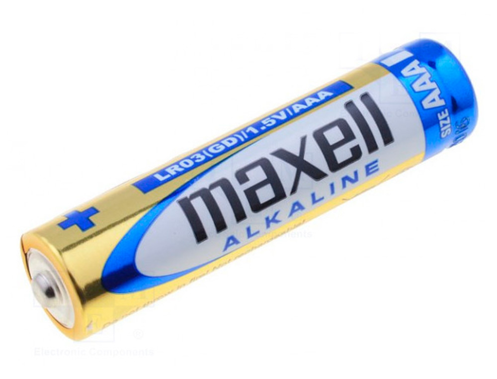 PILHA MAXELL ALCALINA 1.5 V TIPO AAA LR03 BLISTER DE 4 UNIDADES