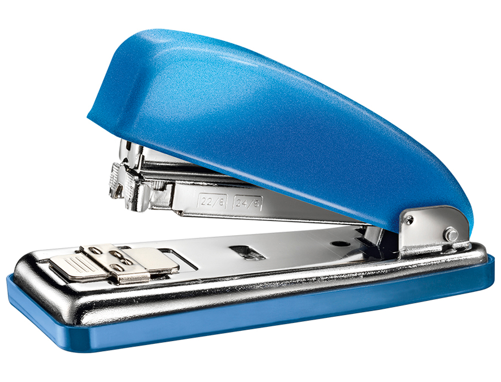 AGRAFADOR PETRUS 226 CLASSIC WOW AZUL METALIZADO CAPACIDADE 30 FOLHAS EM BLISTER