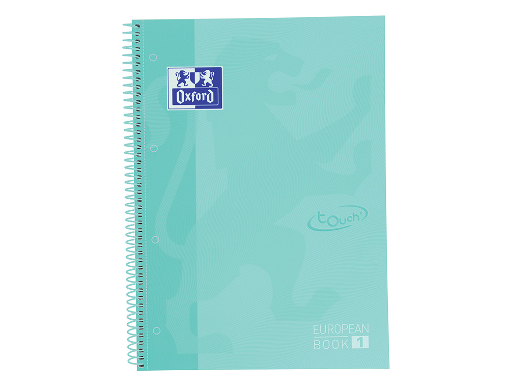 CADERNO ESPIRAL OXFORD EBOOK 1 SCHOOL TOUCH TE DIN A4+ 80 FOLHAS QUADRICULA 5 MM COM MARGEM MINT PASTEL